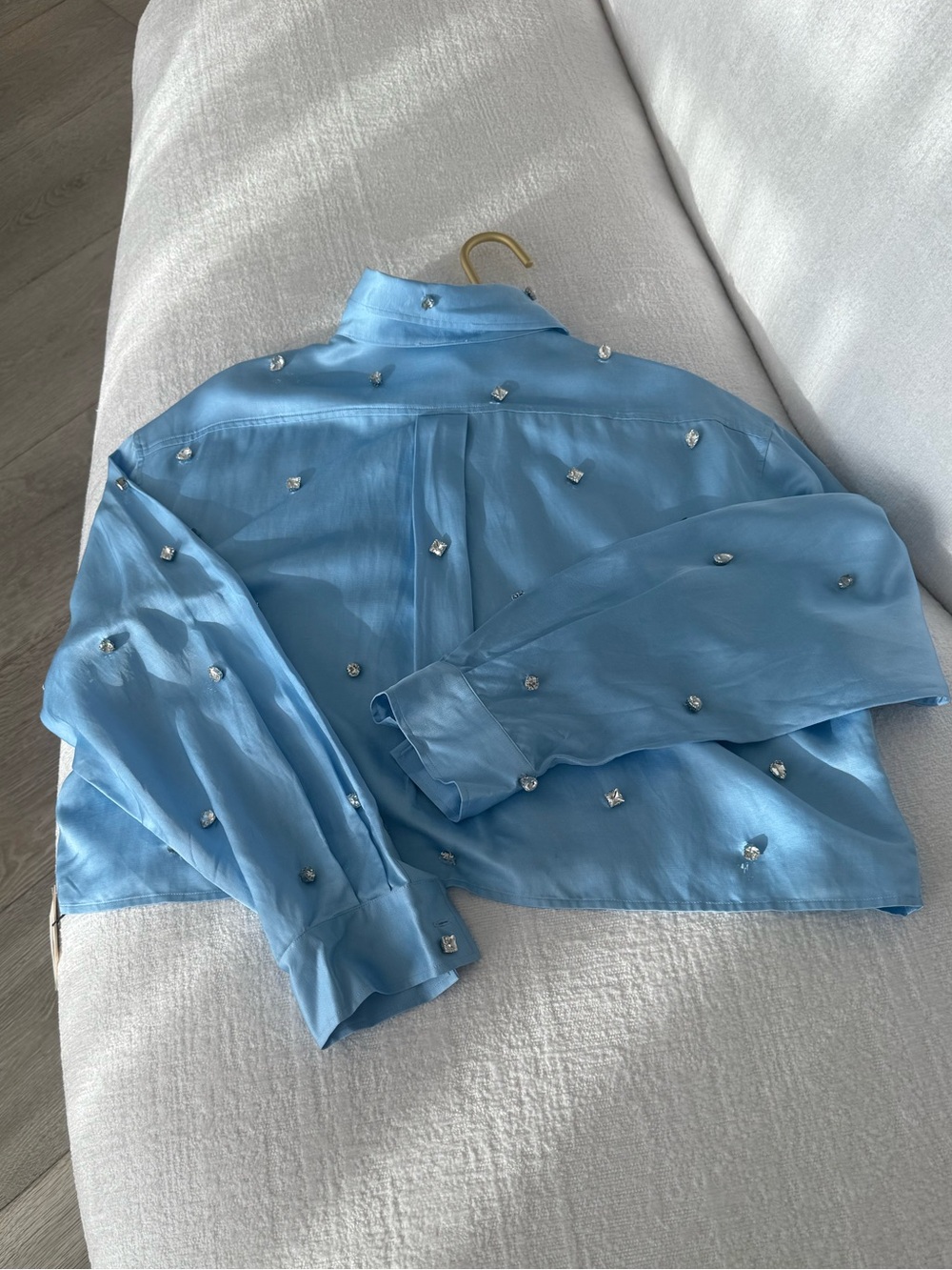 SANDRO  embellished button down  blouse - Picture 6 of 17